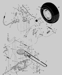 Motion Drive Diagram and Parts List for 461004X92A 2004 Briggs and Stratton Lawn Tractor